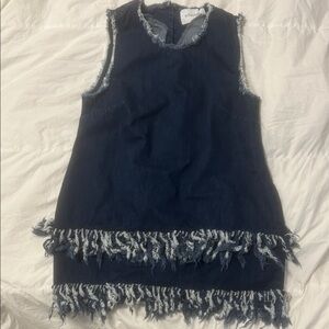 NICHOLAS Blue Fringe Denim Top